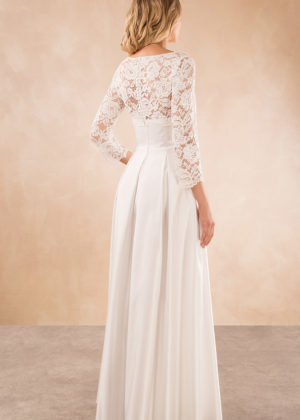 Standesamtkleid mit langen Ärmen