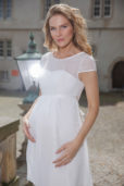 Kurzes knielanges Umstandskleid ivory Kollektion 2020 A7216 3 bei Marinette Brautmoden in Dortmund