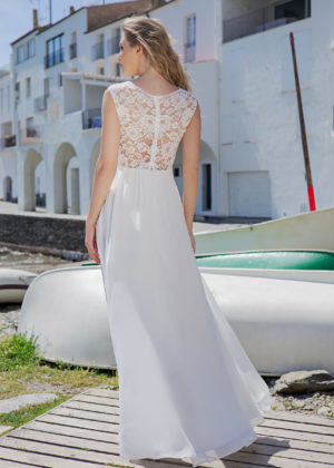 Langes Standesamtkleid ivory Kollektion 2020 A7204 3 bei Marinette Brautmoden in Dortmund